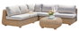 DKD Home Decor Sofá para Terraza y Jardín, 2 Piezas, Esquinero Desenfundable, Ratán Sintético y Aluminio, Colores Marrón y Gris, 259 x 69 x 243 cm