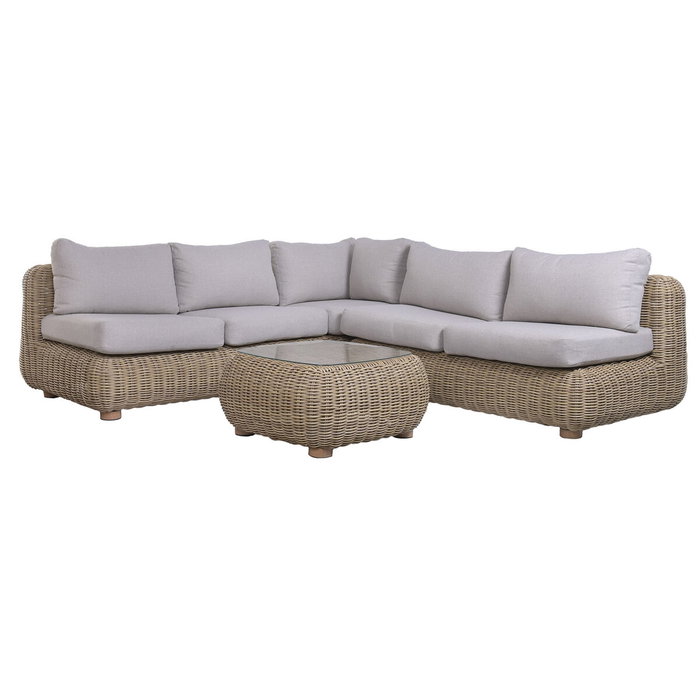 DKD Home Decor Set de Sofá Esquinero de Ratán Sintético 243x259x69 cm