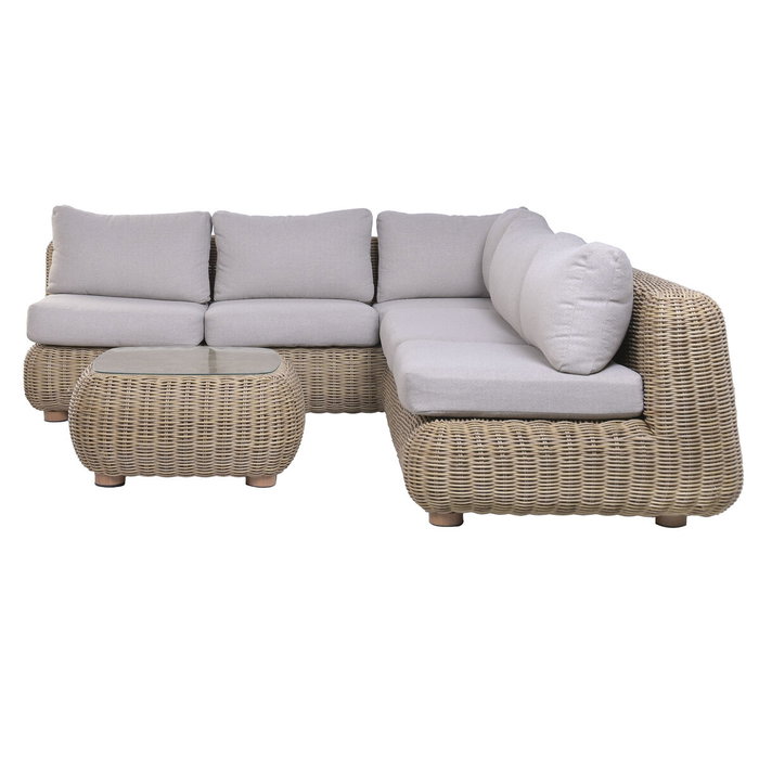 DKD Home Decor Set de Sofá Esquinero de Ratán Sintético 243x259x69 cm