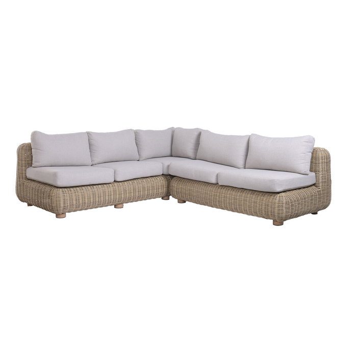 DKD Home Decor Set de Sofá Esquinero de Ratán Sintético 243x259x69 cm