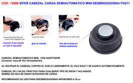 SIFER Cabezal de Carga Semiautomático para Mini Desbrozadora TH211