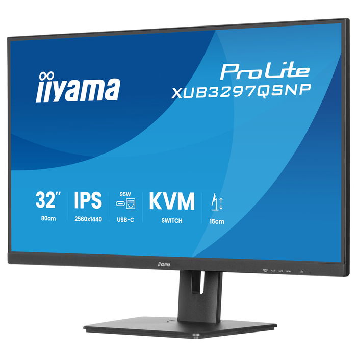 IIYAMA XUB3297QSNP-B1 81,3 cm (32") 2560x1440 Quad HD IPS 350cd/m² 1ms USB-C 95W DP KVM 4xUSB 2xAltavoces