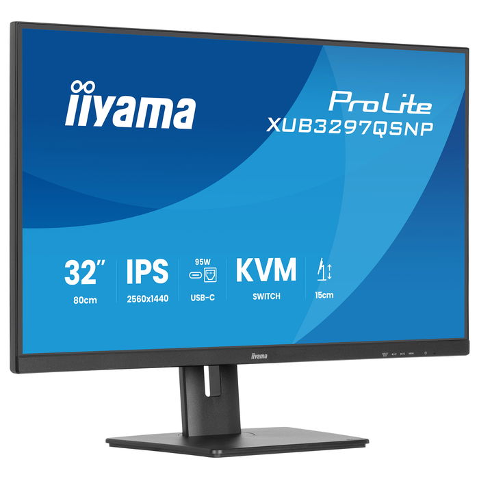 IIYAMA XUB3297QSNP-B1 81,3 cm (32") 2560x1440 Quad HD IPS 350cd/m² 1ms USB-C 95W DP KVM 4xUSB 2xAltavoces