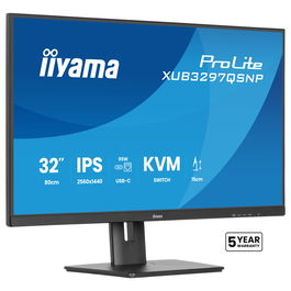 IIYAMA XUB3297QSNP-B1 81,3 cm (32") 2560x1440 Quad HD IPS 350cd/m² 1ms USB-C 95W DP KVM 4xUSB 2xAltavoces