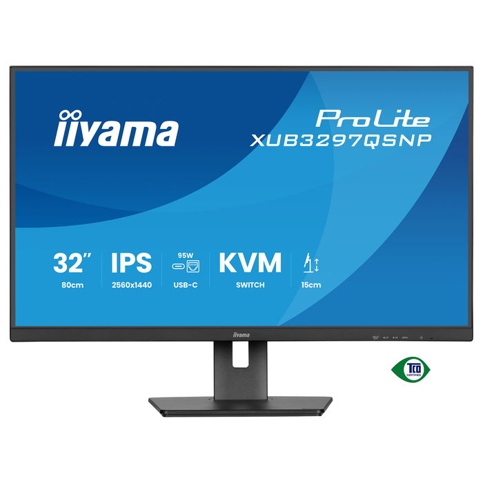 IIYAMA XUB3297QSNP-B1 81,3 cm (32") 2560x1440 Quad HD IPS 350cd/m² 1ms USB-C 95W DP KVM 4xUSB 2xAltavoces
