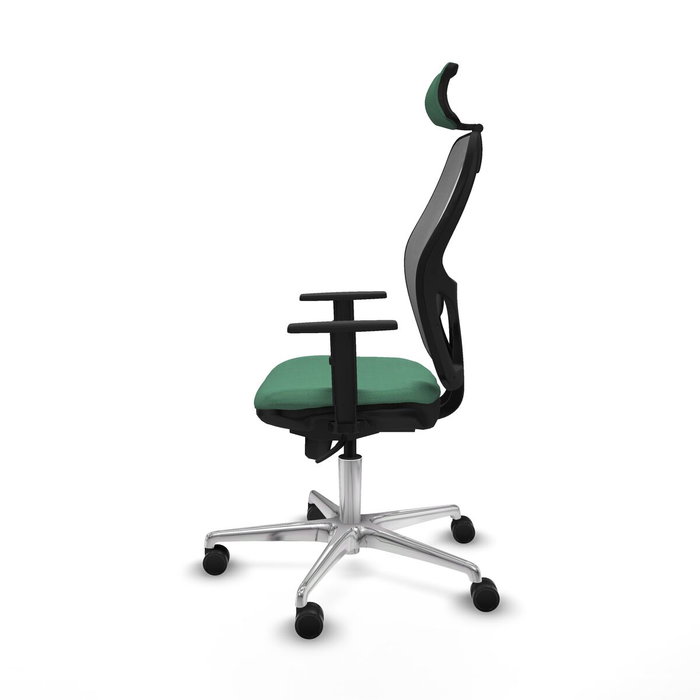 PIQUERAS Y CRESPO Silla de oficina Jorquera con mecanismo Sincro, Tela Verde esmeralda y Malla Gris