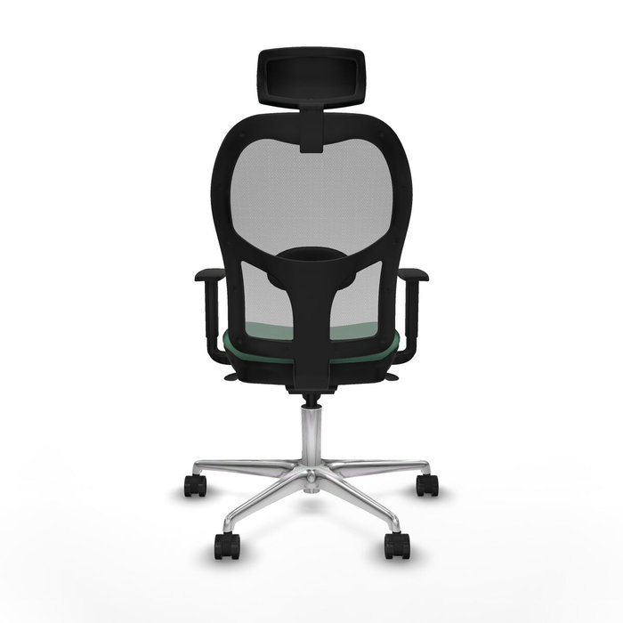 PIQUERAS Y CRESPO Silla de oficina Jorquera con mecanismo Sincro, Tela Verde esmeralda y Malla Gris