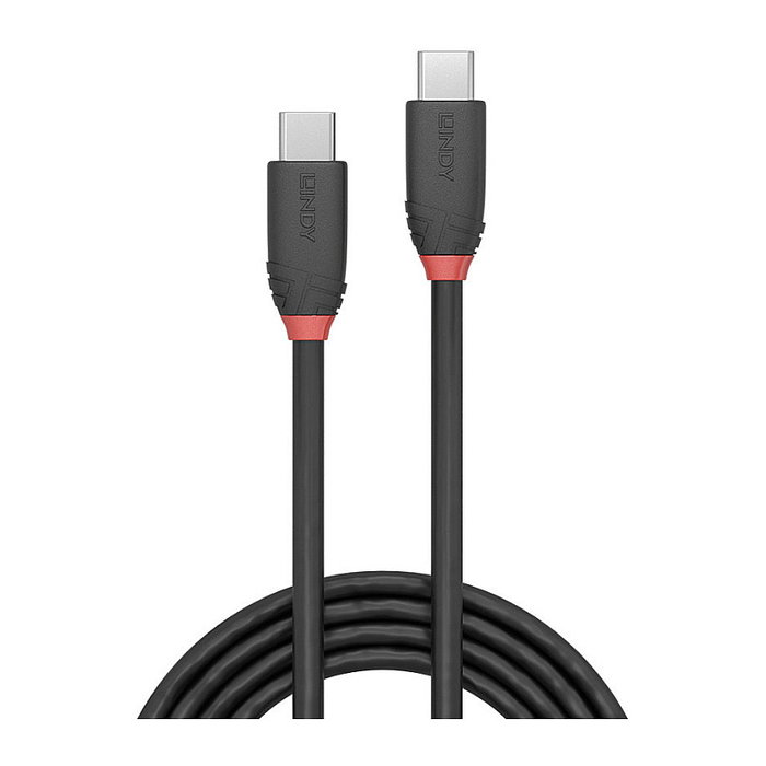 Lindy Cable USB 3.2 Type C a C Black Line 1m 20Gbps Negro