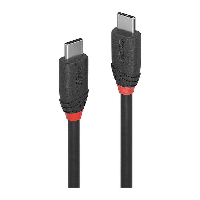 Lindy Cable USB 3.2 Type C a C Black Line 1m 20Gbps Negro