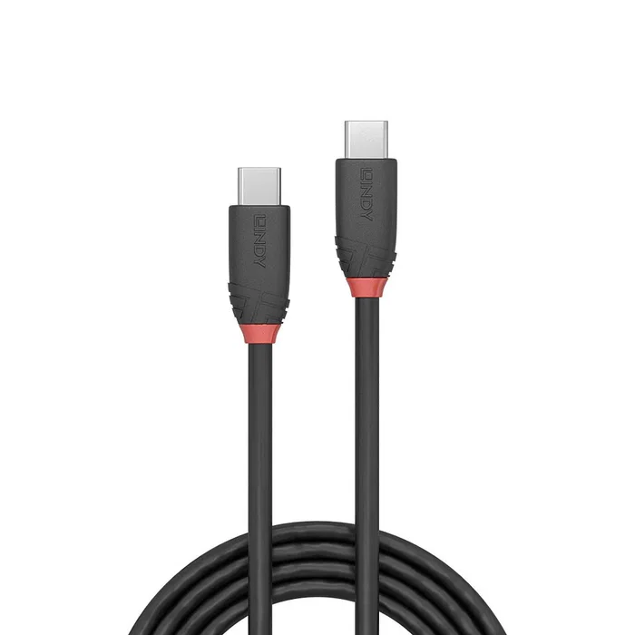 Lindy Cable USB 3.2 Type C a C Black Line 1m 20Gbps Negro