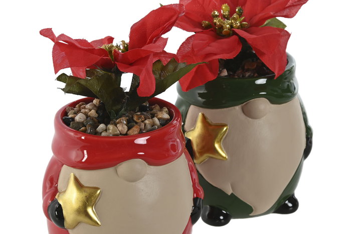 DKD Home Decor Planta Dolomite PP con Gnomos, Surtido de 2