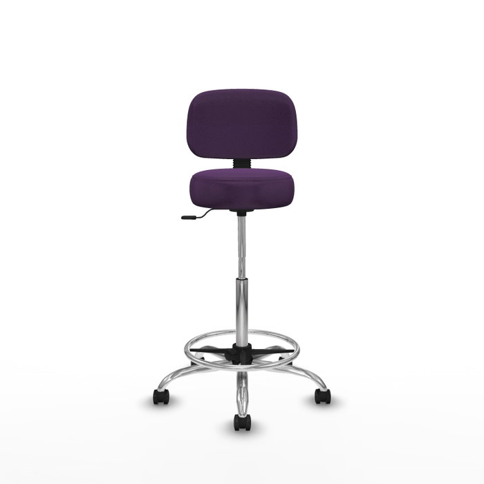 PIQUERAS Y CRESPO Taburete Llanos CL Bali morado con base cromada