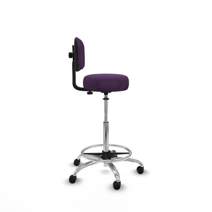 PIQUERAS Y CRESPO Taburete Llanos CL Bali morado con base cromada