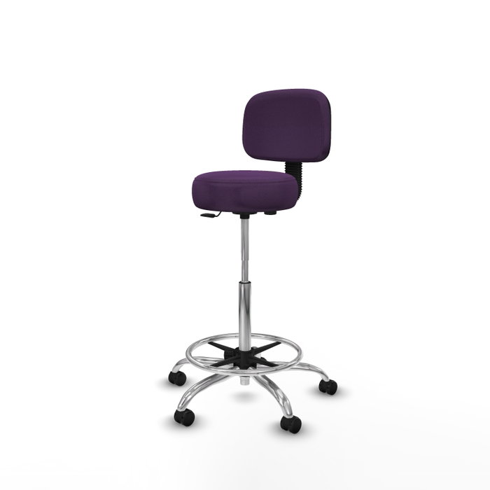 PIQUERAS Y CRESPO Taburete Llanos CL Bali morado con base cromada