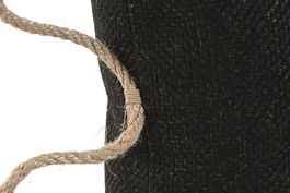 DKD Home Decor Cojín Shabby Naturechic23 45 x 45 x 15 cm Yute Poliester Negro