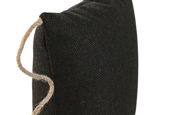 DKD Home Decor Cojín de Yute y Poliéster Negro con Cuerda