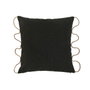 DKD Home Decor Cojín de Yute y Poliéster Negro con Cuerda