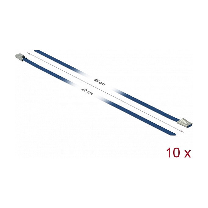 DeLOCK Sujetacables de Acero Inoxidable 400 x 4,6 mm Azul 10 piezas DeLOCK Sujetacables de Acero Inoxidable 400 x 4,6 mm Azul 10 piezas