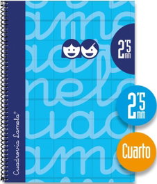 LAMELA Cuaderno Espiral Cuadrovia Extra Dura 4º Azul