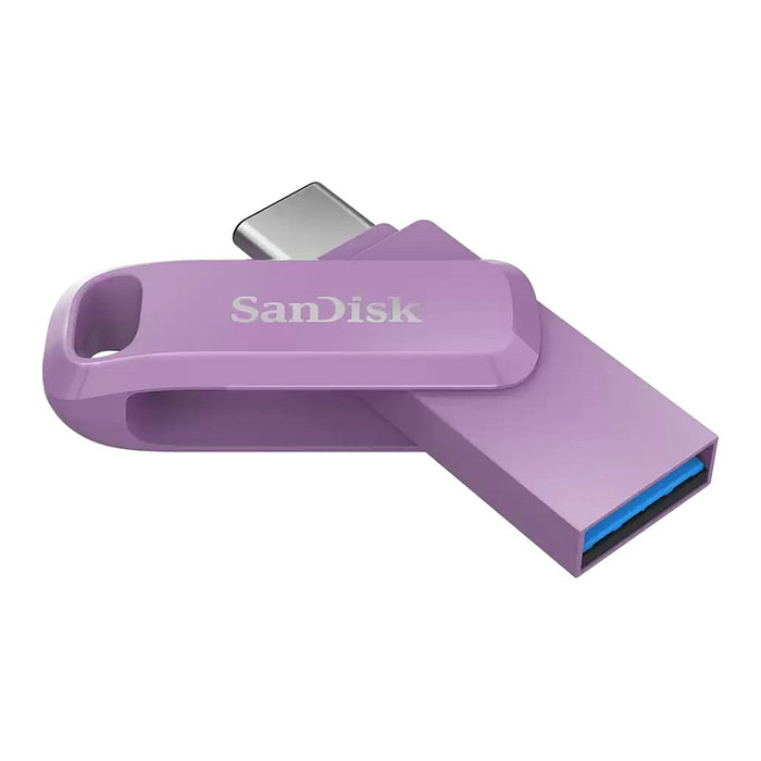 SanDisk Ultra Dual Drive Go USB C 1 TB - Memoria USB 3.2 Gen 1, Lectura 400 MB/s, Factor de Forma Giratorio, Color Lavanda