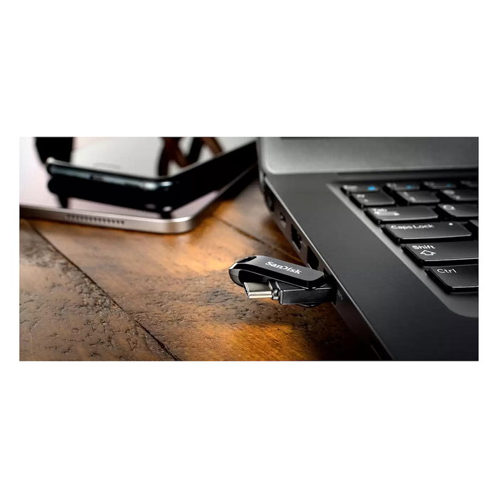 SanDisk Ultra Dual Drive Go USB C 1 TB - Memoria USB 3.2 Gen 1, Lectura 400 MB/s, Factor de Forma Giratorio, Color Lavanda