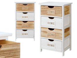 Giftdecor Mueble 4 Cajones Blanco y Madera 40x73.5x29 cm