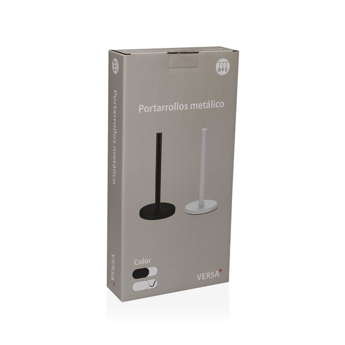 Portarrollo de Papel de Cocina Versa Blanco Metal 32 cm