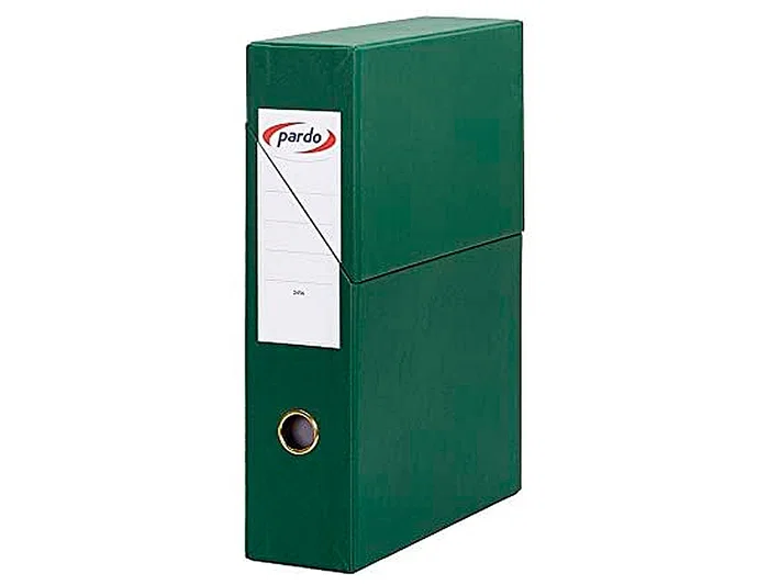 Pardo Archivador con Tapa DIN A4 80mm Verde Carton Forrado Dimensiones 335x250x80 mm