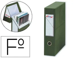 Pardo Archivador con Tapa DIN A4 80mm Verde Carton Forrado Dimensiones 335x250x80 mm