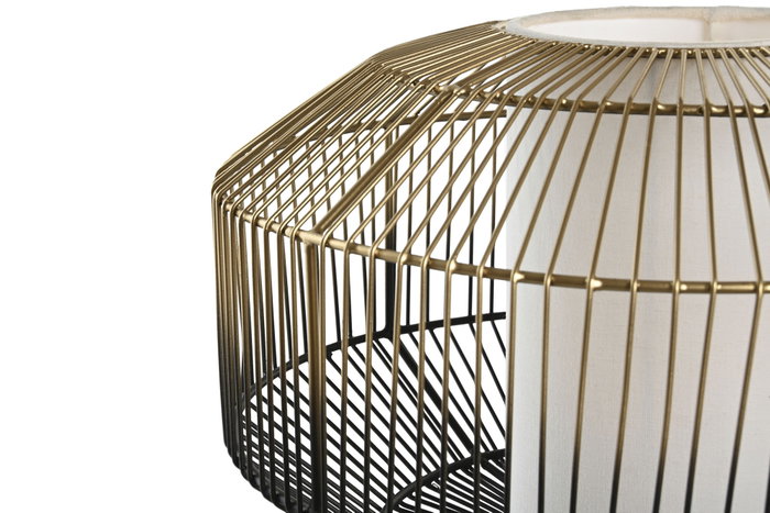 DKD Home Decor Lámpara de Sobremesa de Hierro y Algodón Negro y Dorado DKD Home Decor Lámpara de Sobremesa de Hierro y Algodón Negro y Dorado