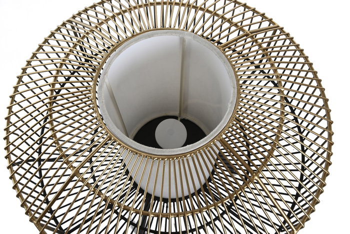 DKD Home Decor Lámpara de Sobremesa de Hierro y Algodón Negro y Dorado DKD Home Decor Lámpara de Sobremesa de Hierro y Algodón Negro y Dorado