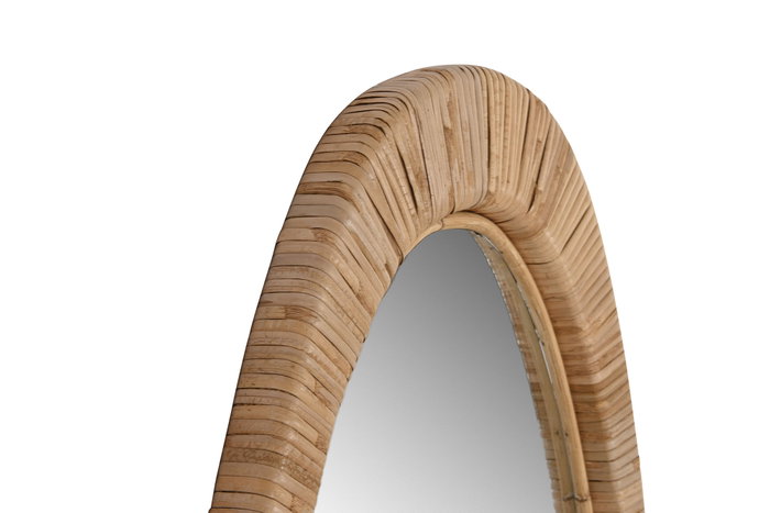 DKD Home Decor Espejo de Ratán y Cristal Natural 58x140 cm