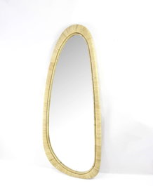 DKD Home Decor Espejo de Ratán y Cristal Natural 58x140 cm