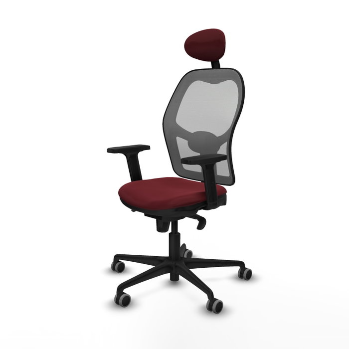 PIQUERAS Y CRESPO Silla de oficina Jorquera con mecanismo Sincro, Granate y Gris PIQUERAS Y CRESPO Silla de oficina Jorquera con mecanismo Sincro, Granate y Gris