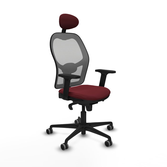 PIQUERAS Y CRESPO Silla de oficina Jorquera con mecanismo Sincro, Granate y Gris PIQUERAS Y CRESPO Silla de oficina Jorquera con mecanismo Sincro, Granate y Gris