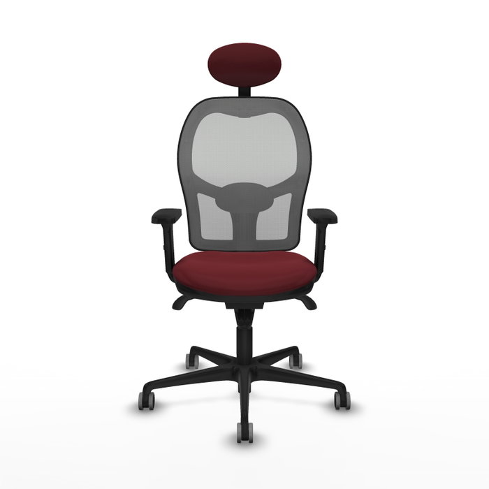 PIQUERAS Y CRESPO Silla de oficina Jorquera con mecanismo Sincro, Granate y Gris PIQUERAS Y CRESPO Silla de oficina Jorquera con mecanismo Sincro, Granate y Gris