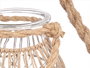 Giftdecor Portavela Vidrio Cuerda Natural 17 cm x 25 cm x 17 cm (Set de 4)