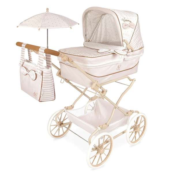 Decuevas Coche Reborn Plegable Verona con Sombrilla para Muñecas hasta 55 cm - 40x90x90 cm