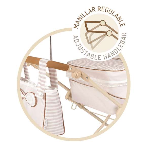 Decuevas Coche Reborn Plegable Verona con Sombrilla para Muñecas hasta 55 cm - 40x90x90 cm