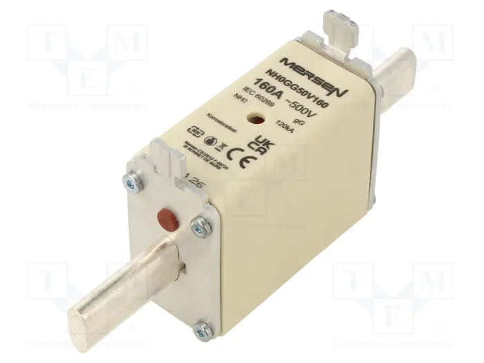 MERSEN Fusible de Cartucho NH0 Cerámica Industrial 160A 500VAC MERSEN Fusible de Cartucho NH0 Cerámica Industrial 160A 500VAC