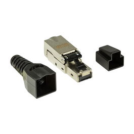 LogiLink MP0044 Conector RJ45 Cat.6A 10GE Feldkonfektionierbarer, U/FTP STP, Blindado, EconLine, -10 a 60 °C, Acero Inoxidable, RoHS, CE