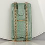 Zoozie Bags 1234 Bolsa de teléfono de cuero con billetera y soporte para tarjetas para mujer, verde menta, 10 x 19 cm