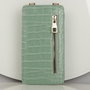 Zoozie Bags 1234 Bolsa de teléfono de cuero con billetera y soporte para tarjetas para mujer, verde menta, 10 x 19 cm