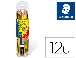 Lapiz De Grafito Staedtler 120 Noris Nº2 - Hb Estuche Hexagonal De 12 Edicion Limitada 120 Aniversario (Regalo: 2 Afilalapices De Plastico Negro Y Goma De Borrar Mini Con Diseño Noris)