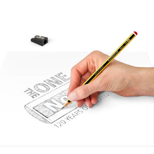 Staedtler Noris 120 Lápices de Grafito HB Edición Limitada 120 Aniversario con Sacapuntas y Goma