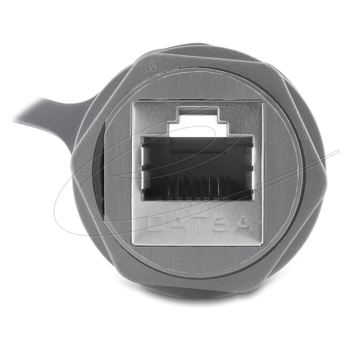 DeLOCK 87157 Conector RJ45 a RJ45 Cat.6A con rosca M23.5 x 1,5 mm e IP68 Gris