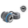 DeLOCK 87157 Conector RJ45 a RJ45 Cat.6A con rosca M23.5 x 1,5 mm IP68 Gris