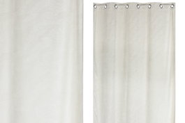 DKD Home Decor Cortina de Poliéster 140x260 cm con 8 Anillas, Crudo