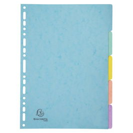 Separadores Exacompta Aquarel Cartulina Lustrada A4 400G 5 Pestañas 17 Taladros
