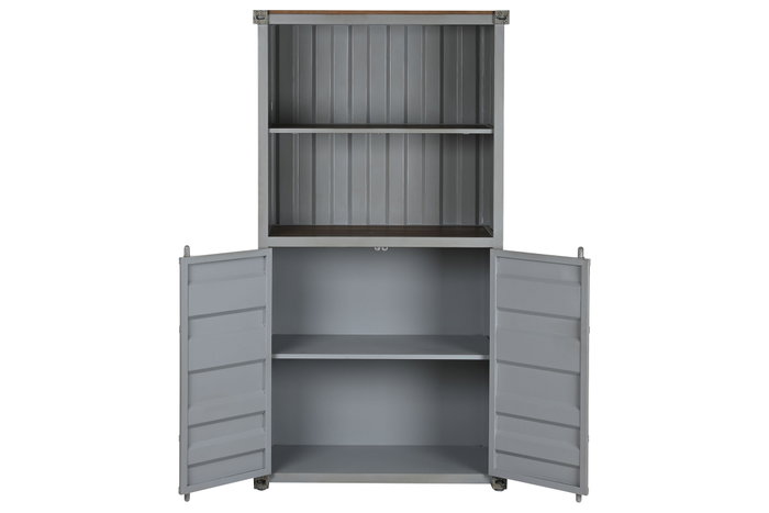 DKD Home Decor Estantería Vintage Gris 44 x 168.5 x 87 cm Metal y MDF Contenedor